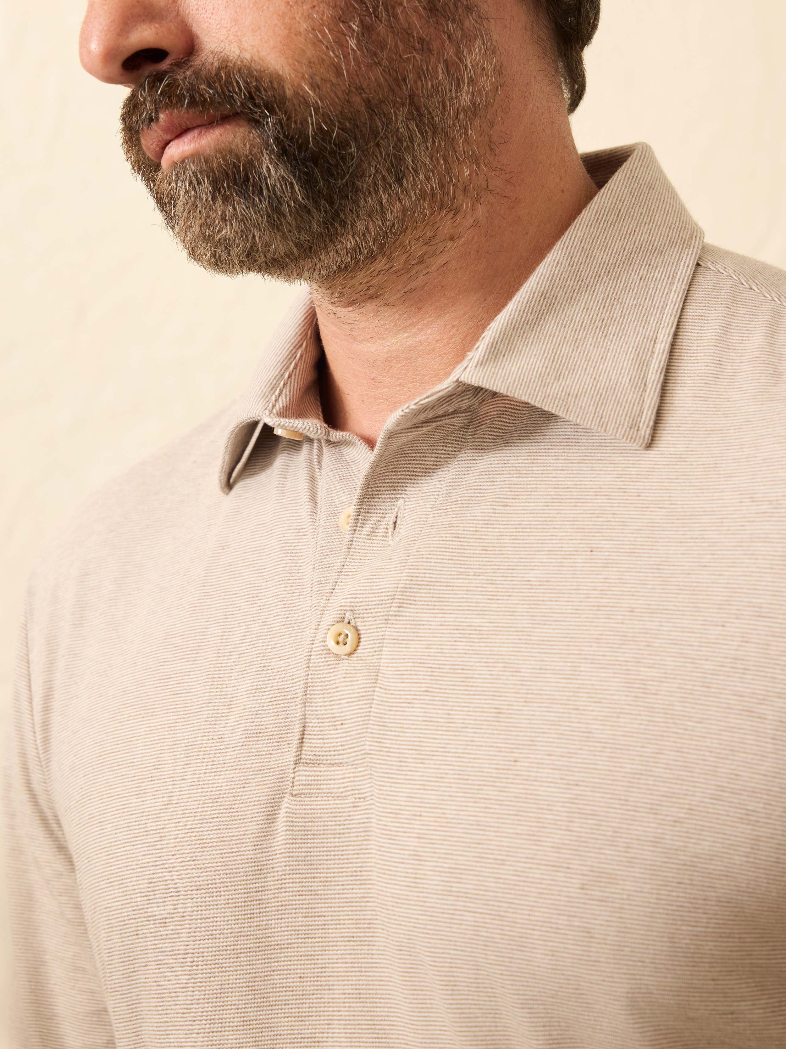 Long-Sleeve MovementTM Polo - Mountain Bark Feeder
