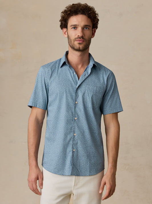 Short-Sleeve MovementTM Monterey Shirt - Teal Grove Foliage