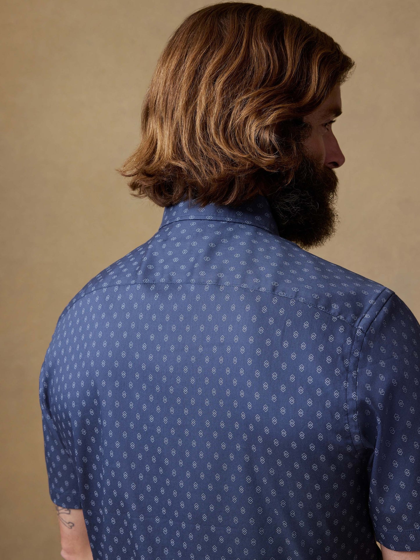Short-Sleeve MovementTM Monterey Shirt - Navy Dusk Diamond