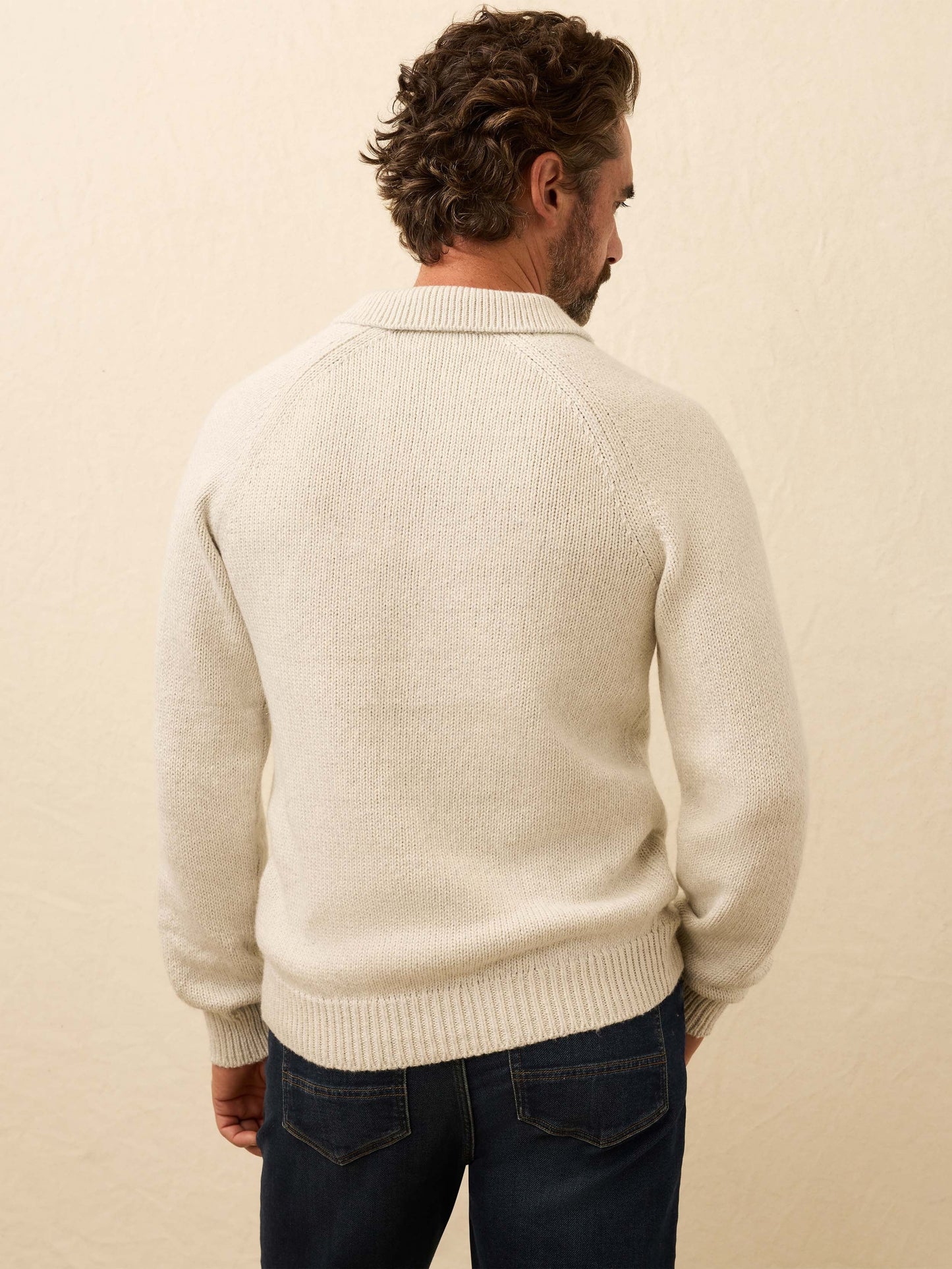 Heirloom Long-Sleeve Sweater Polo - Heather Grey