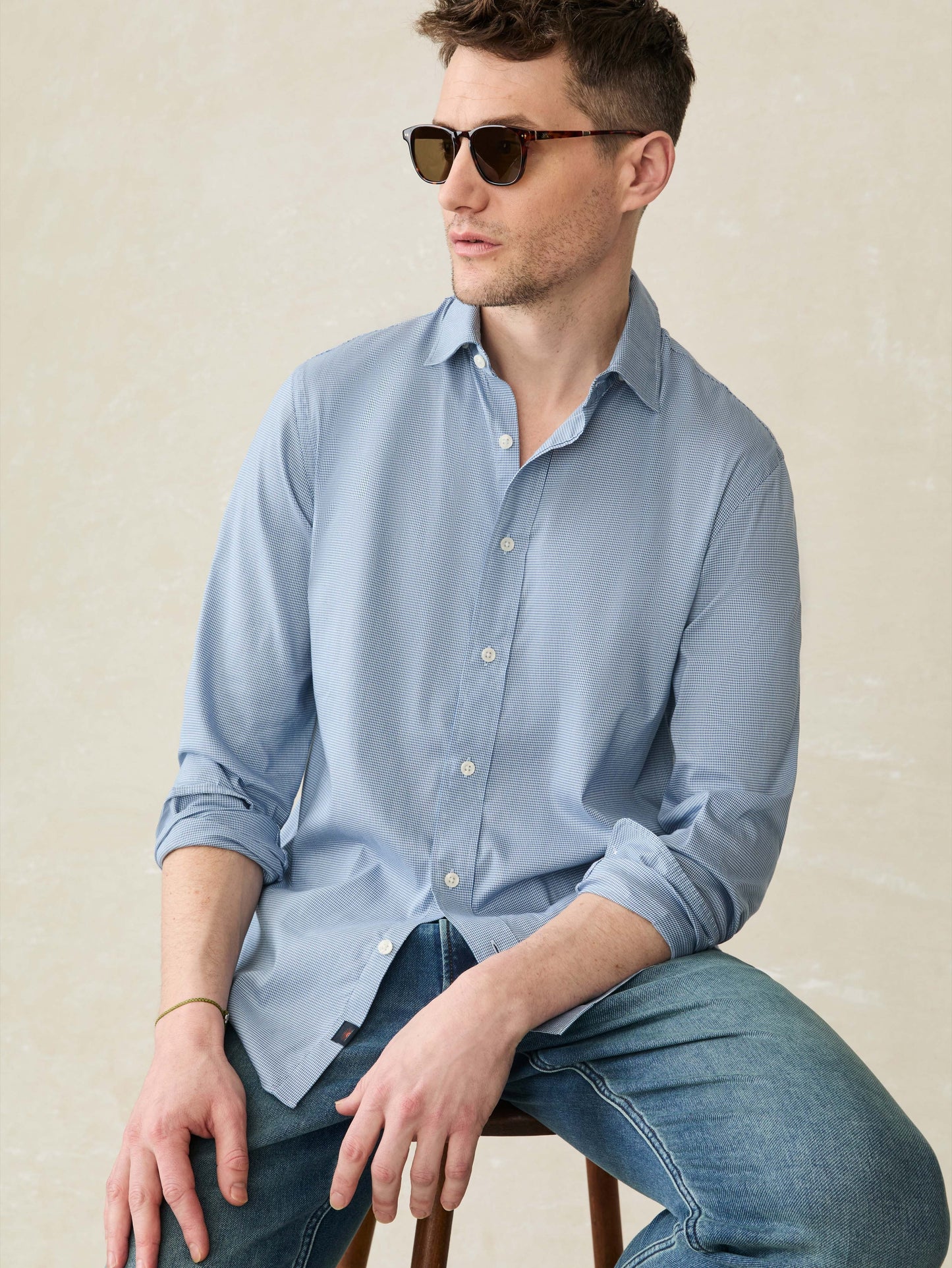 The MovementTM Shirt - Azure Pincheck