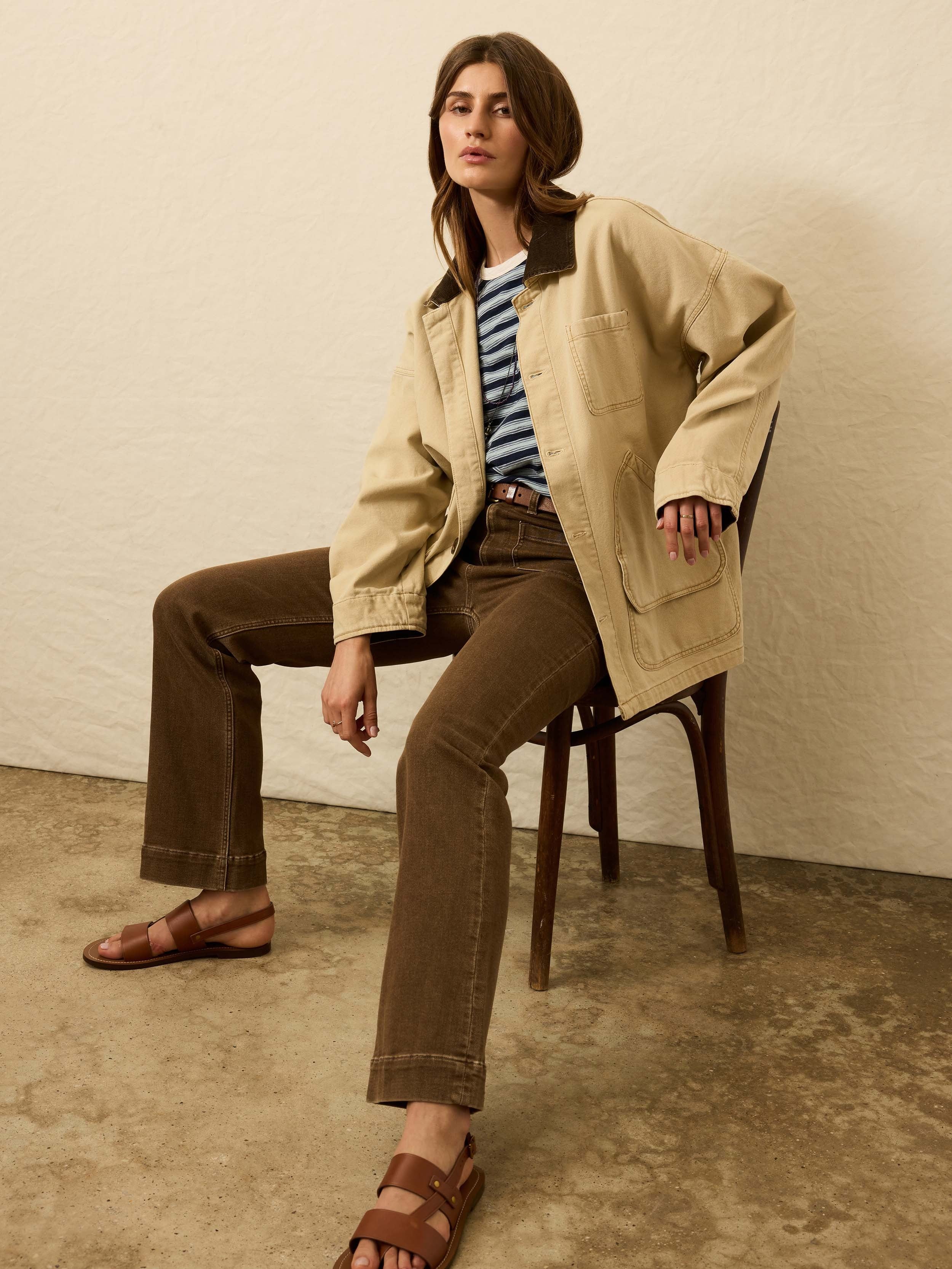 Sunwashed Canvas Barn Jacket - Sandy Khaki