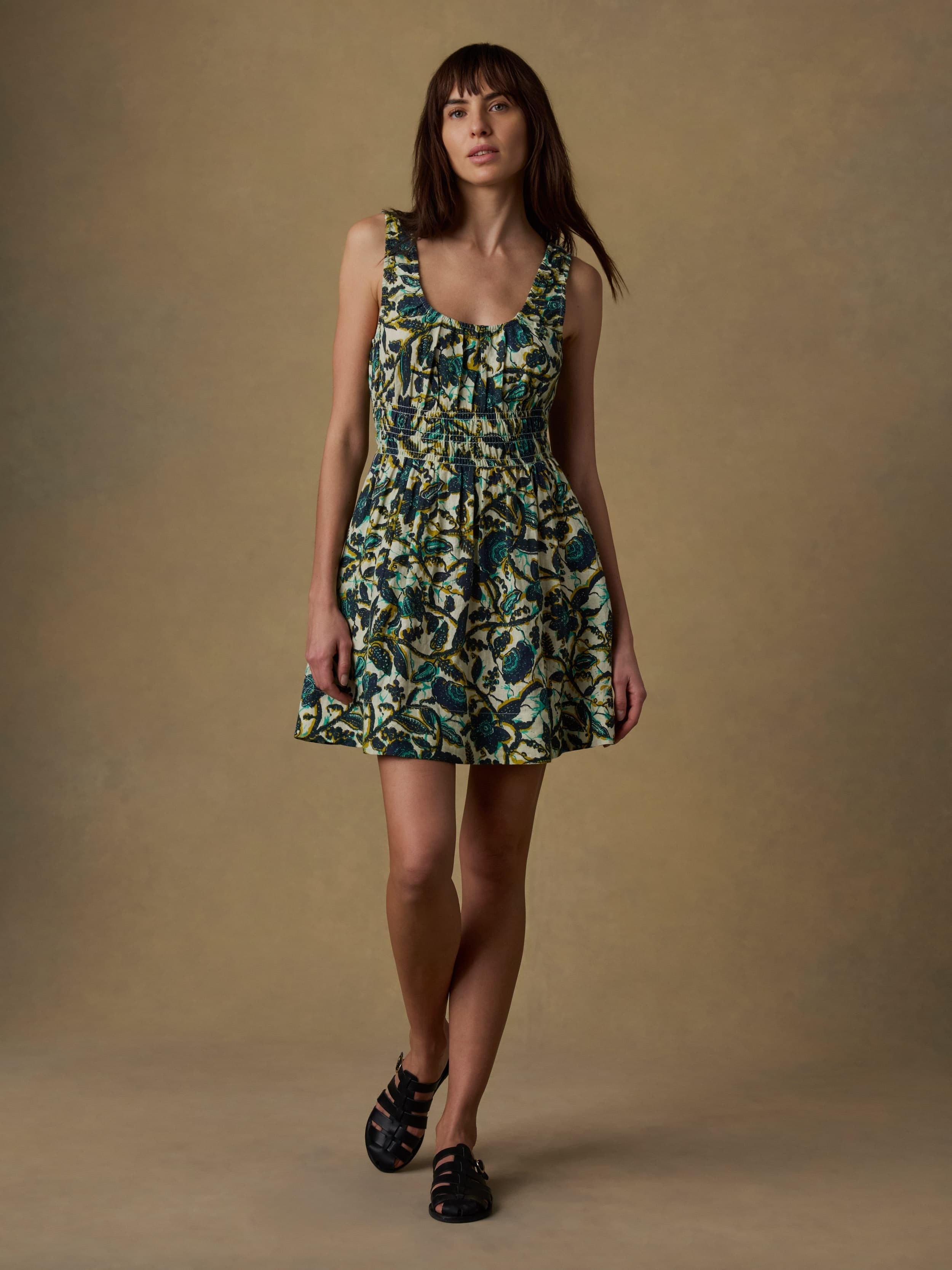 Montecito Linen Mini Dress - Tropics
