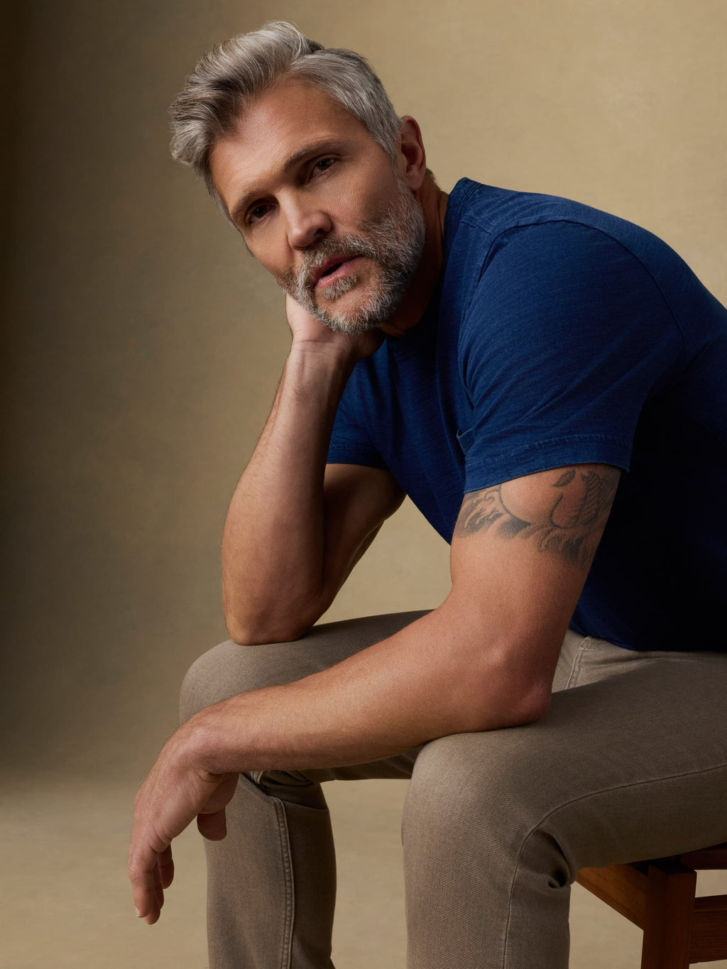 Short-Sleeve Indigo Pocket Tee - Deadstock Wash