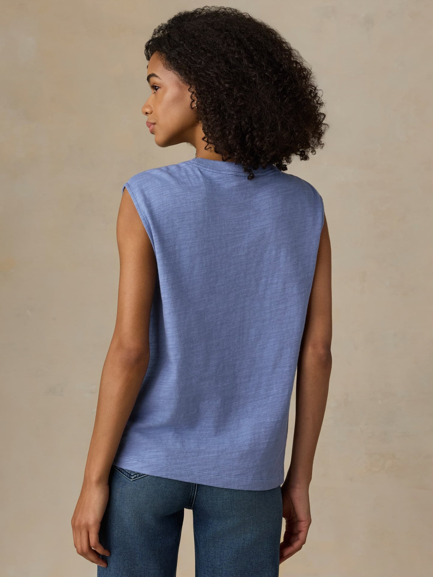 Sunwashed Slub Muscle Tank - Ocean Dusk