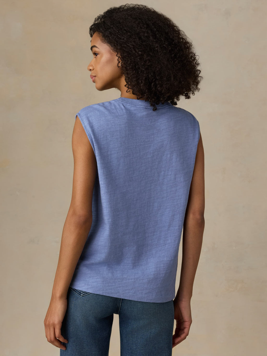 Sunwashed Slub Muscle Tank - Ocean Dusk