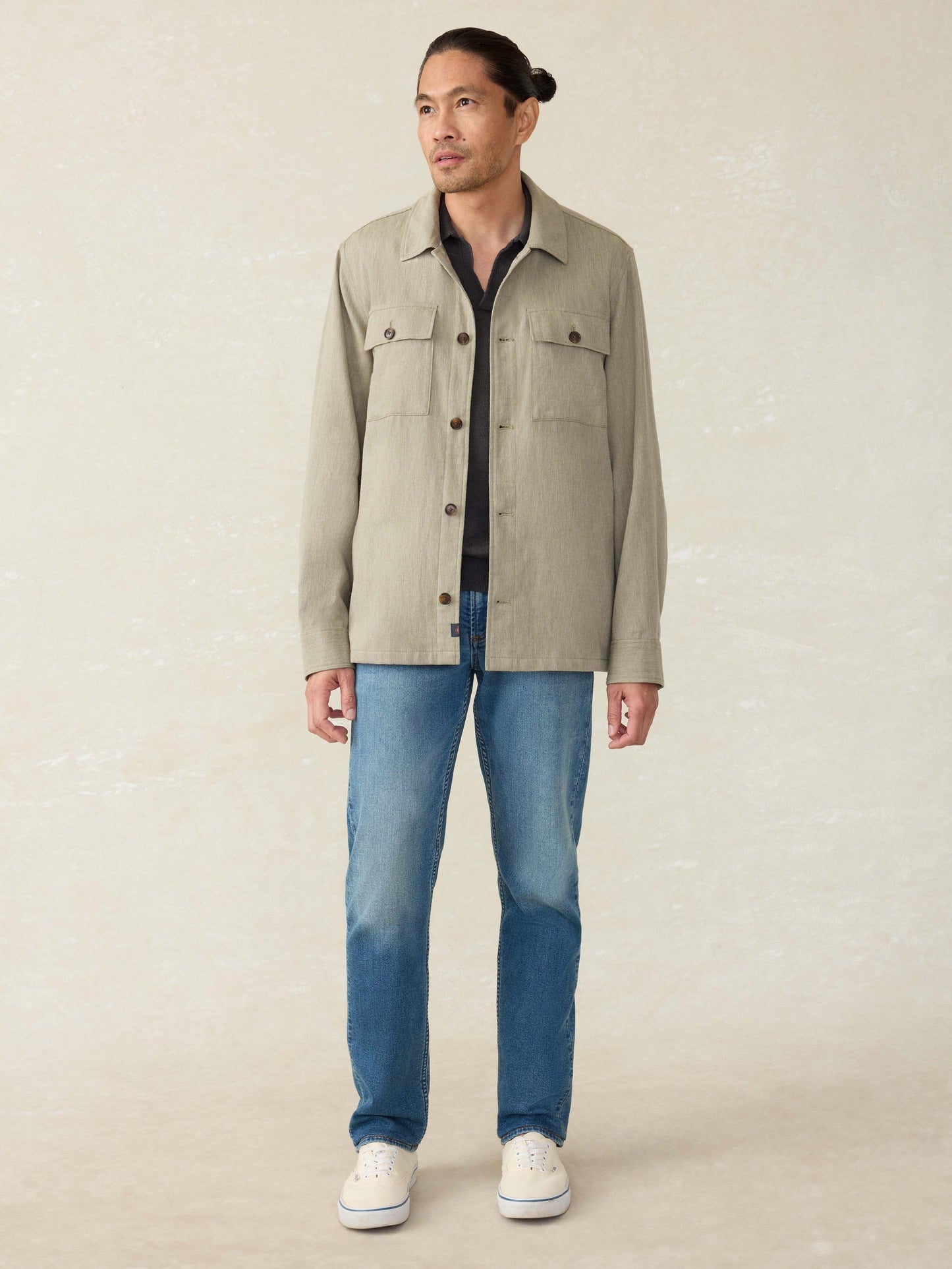 MovementTM Linen Shirt Jacket - Sage Cliff