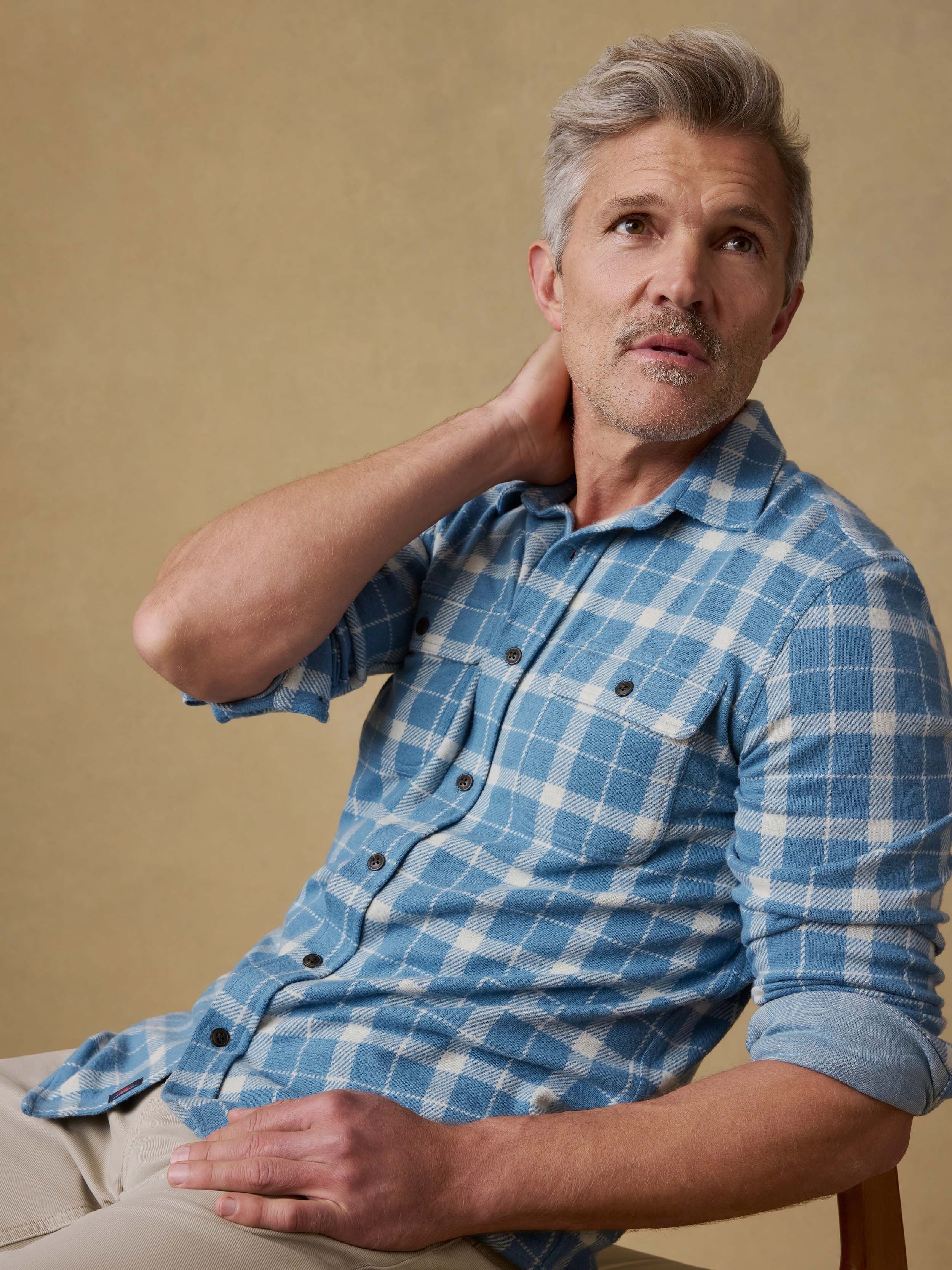LegendTM Sweater Shirt - Blue Landing Plaid
