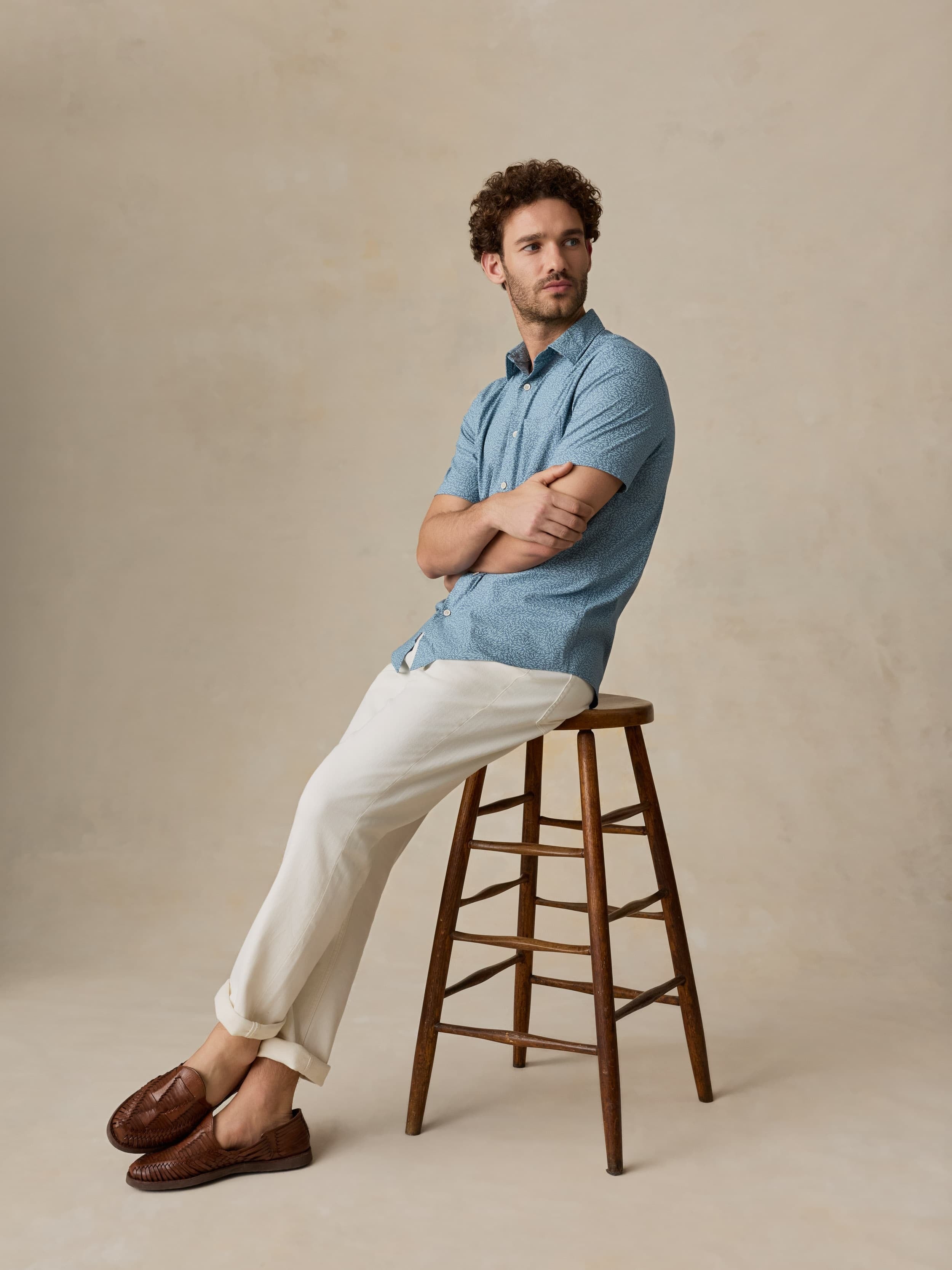 Short-Sleeve MovementTM Monterey Shirt - Teal Grove Foliage