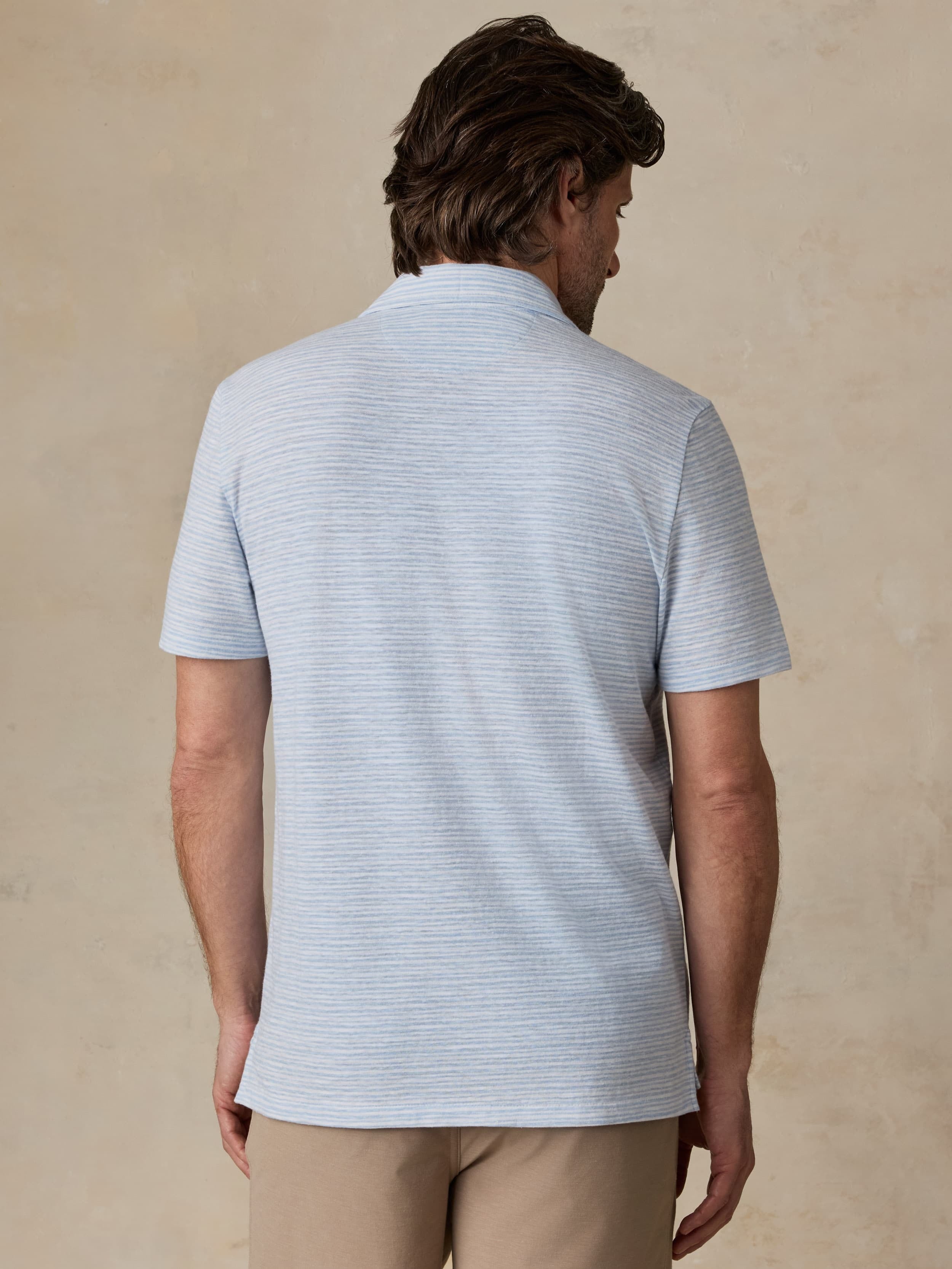 Short-Sleeve Breeze Polo - Blue Wake Stripe