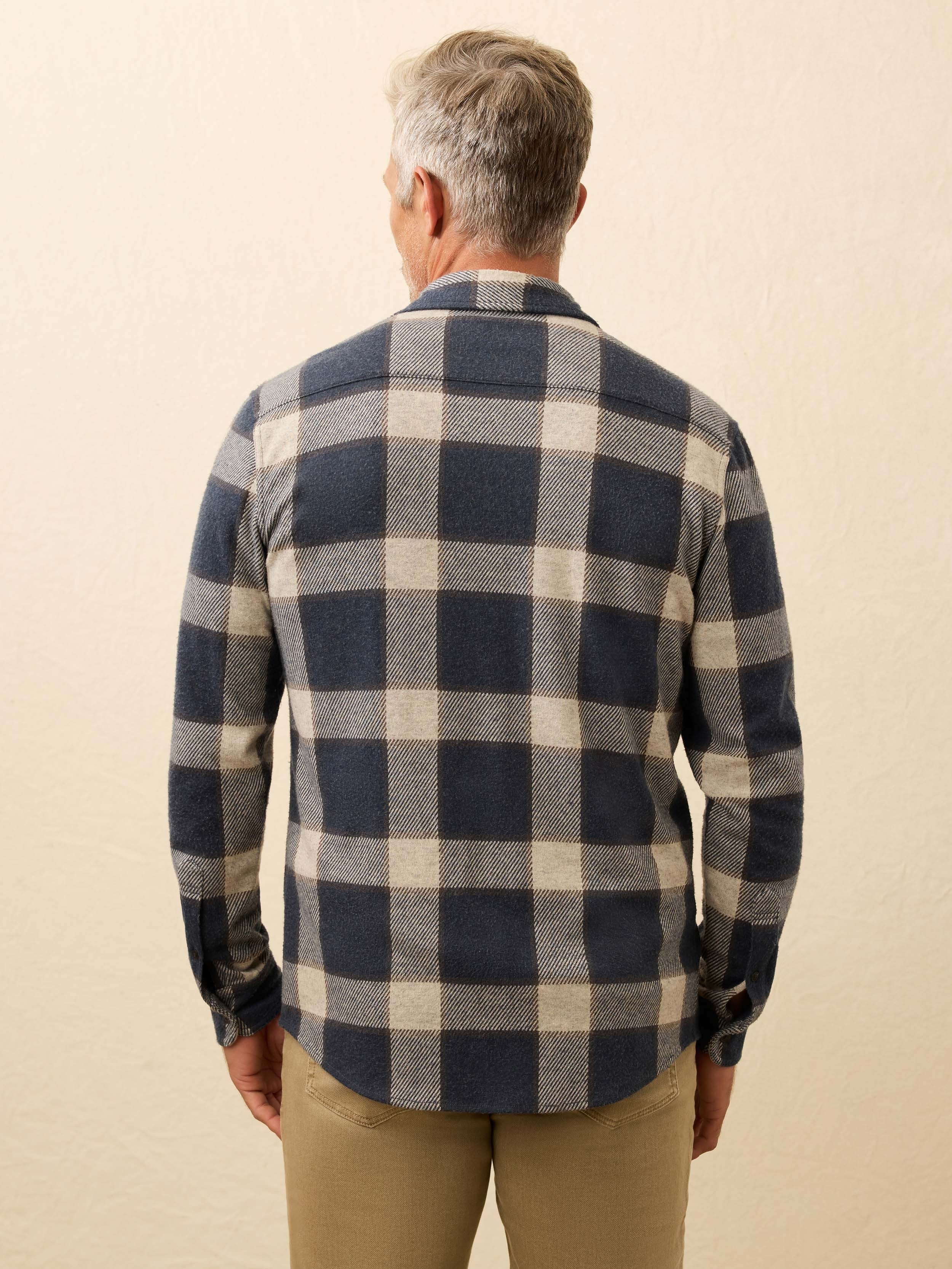LegendTM Sweater Shirt - Navy Cloud Plaid