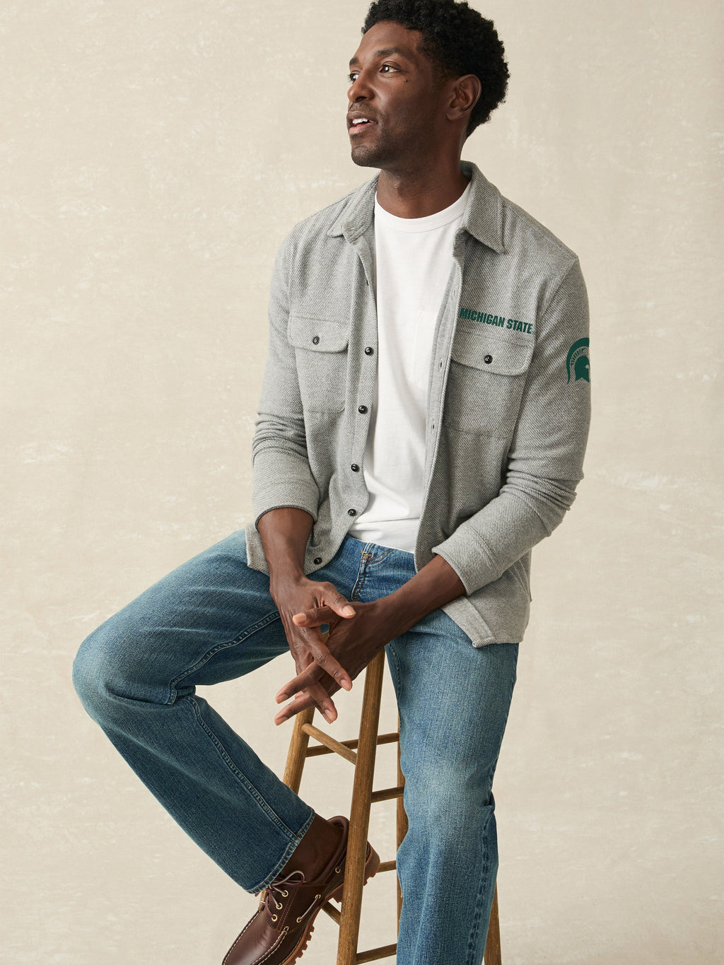 Michigan State LegendTM Sweater Shirt - Fossil Grey Twill