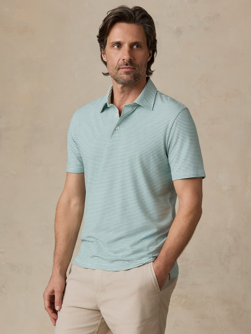 Short-Sleeve MovementTM Polo - Ivory Spring Stripe