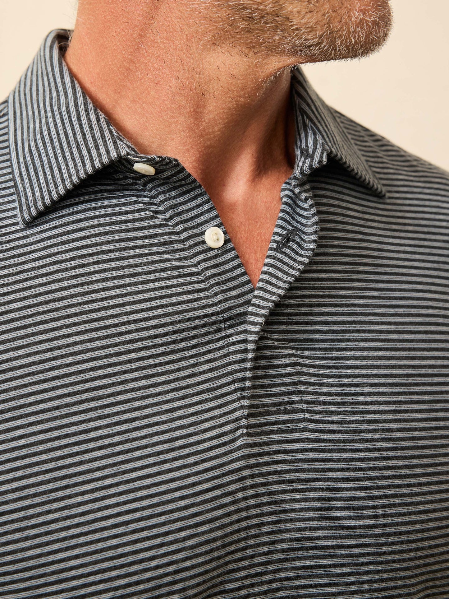 Long-Sleeve MovementTM Polo - Moonlight Point Stripe
