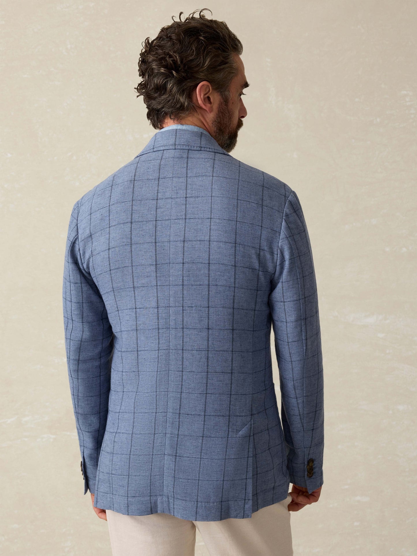 MovementTM Linen Blazer - Storm Cape Windowpane