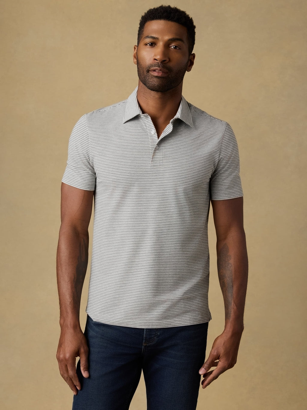 Short-Sleeve MovementTM Polo - Dark Cloud Stripe