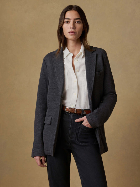 Inlet Knit Blazer - Black Sky Melange