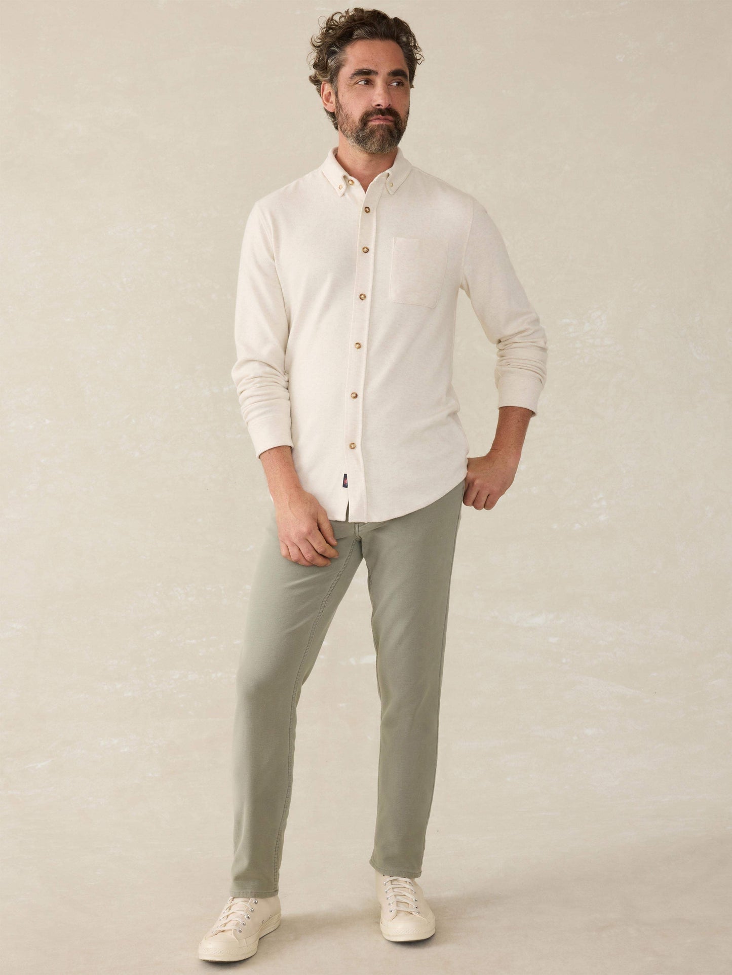 Stretch Terry 5-Pocket Athletic Fit Pant - Faded Olive