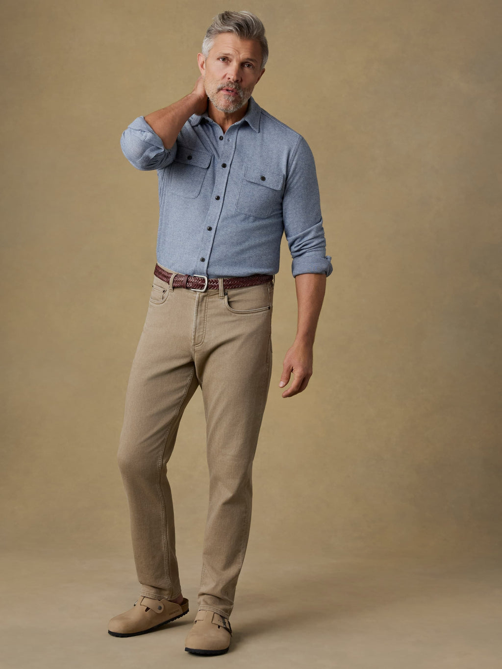 LegendTM Sweater Shirt - Dusty Blue Herringbone