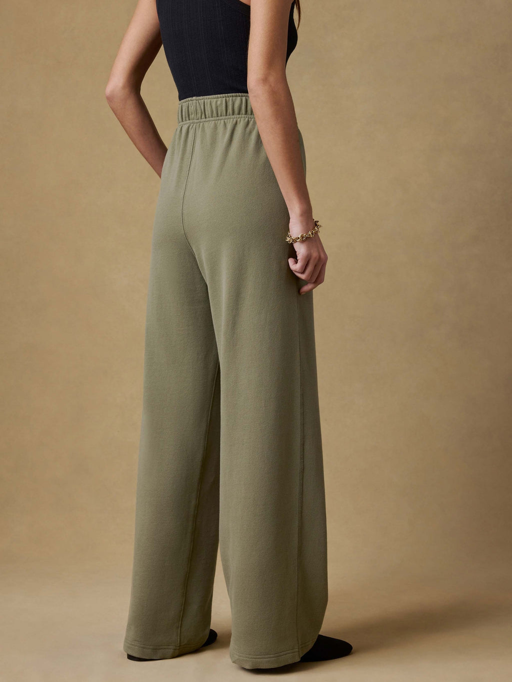 High Standard Fleece Wide Leg Sweatpant - Island Olive