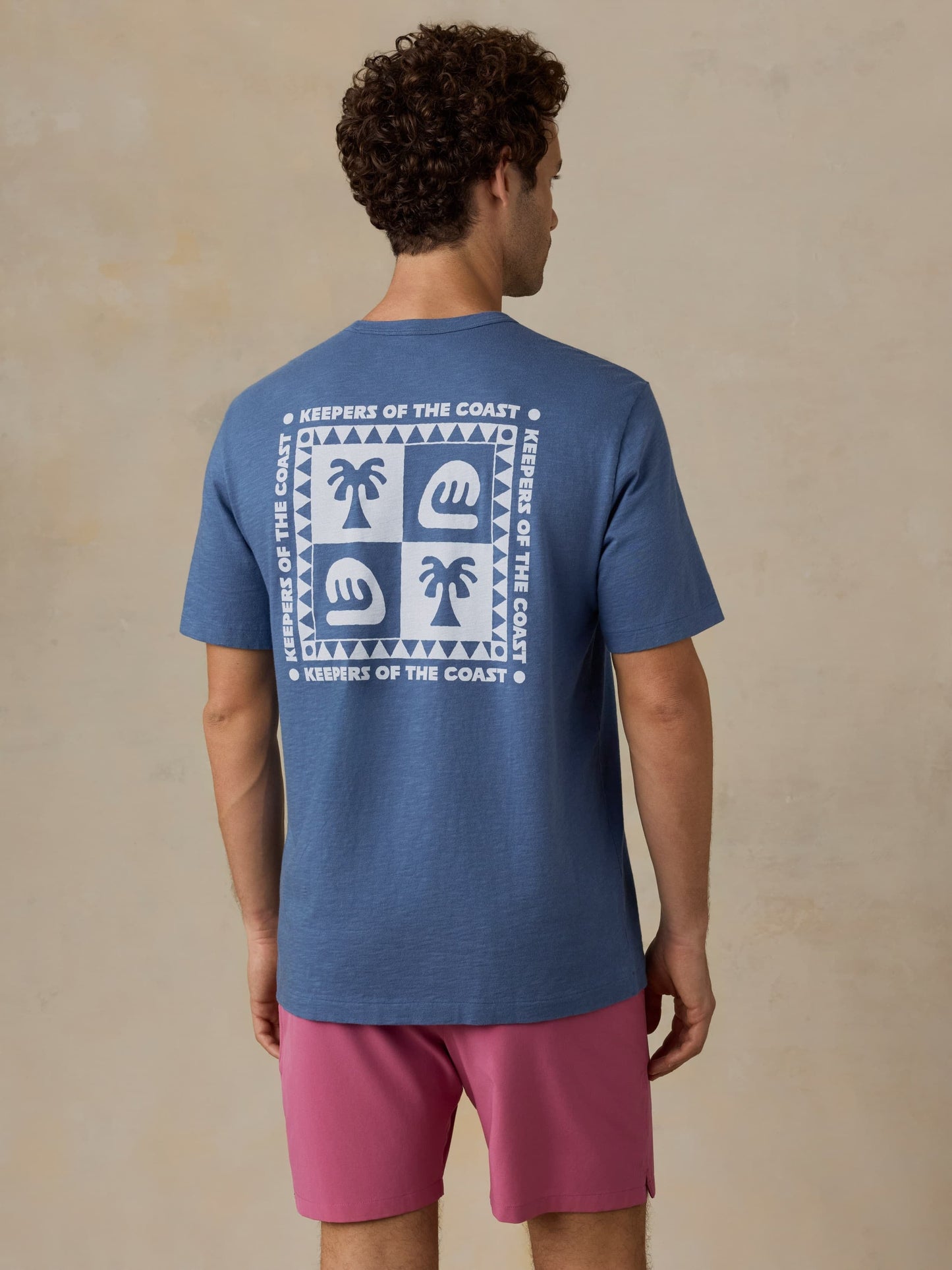 Faherty x Surfrider Sunwashed Regenerative Tee - Blue Horizon