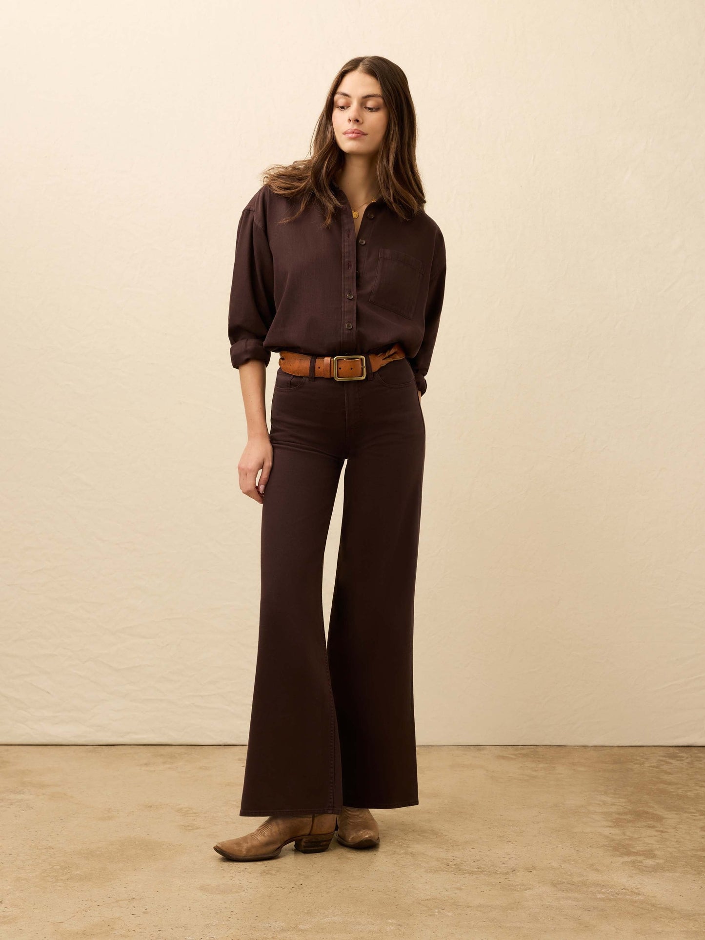 Sunfair Denim Shirt - Chocolate Brown