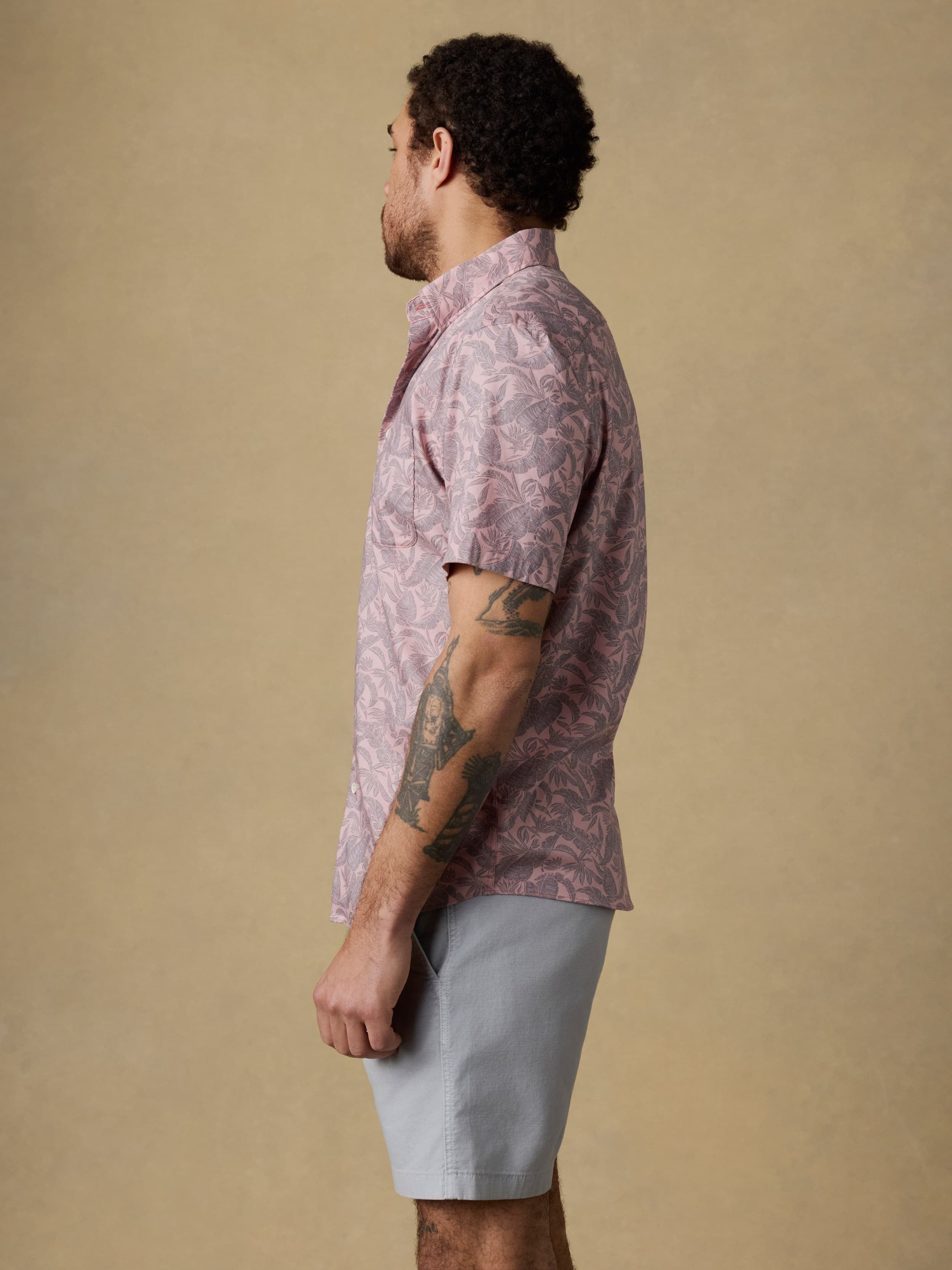 Short-Sleeve MovementTM Monterey Shirt - Mauve Tropic Foliage