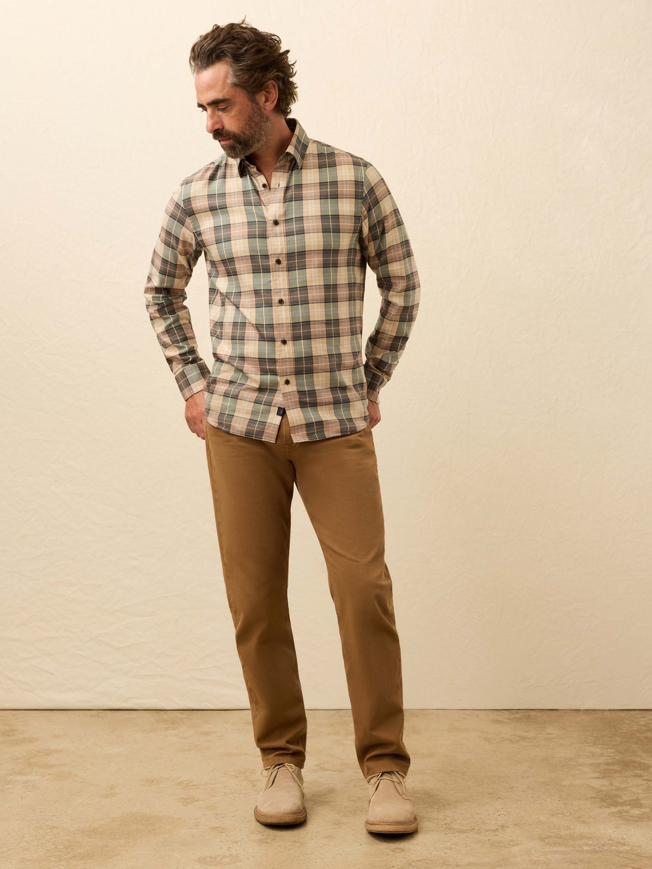 Soft Twill MovementTM Shirt - Olive Sands Plaid