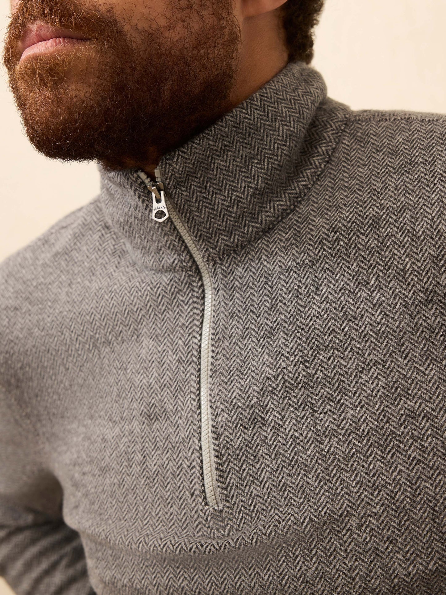 LegendTM Sweater Quarter Zip - Alpine Grey Herringbone