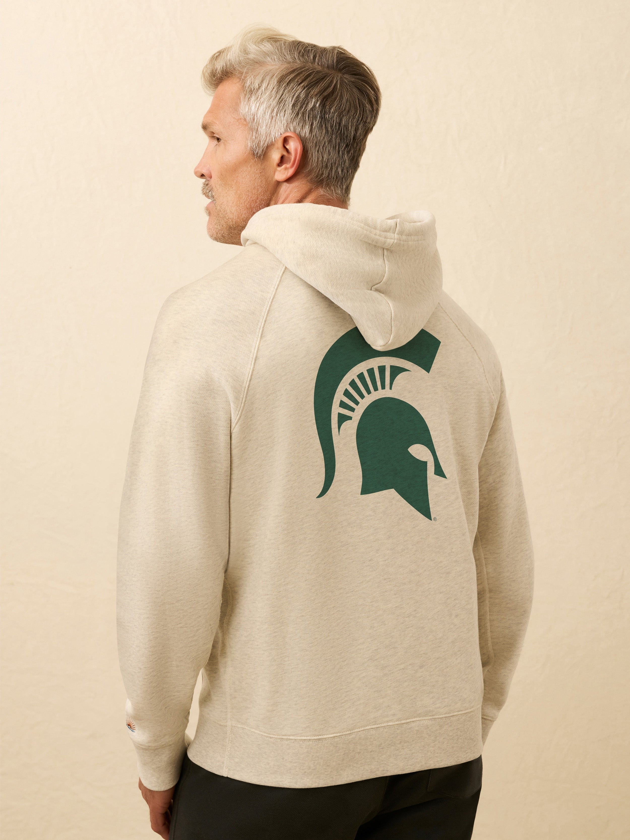 Michigan State High Standard Fleece Hoodie - Antique Ivory Heather