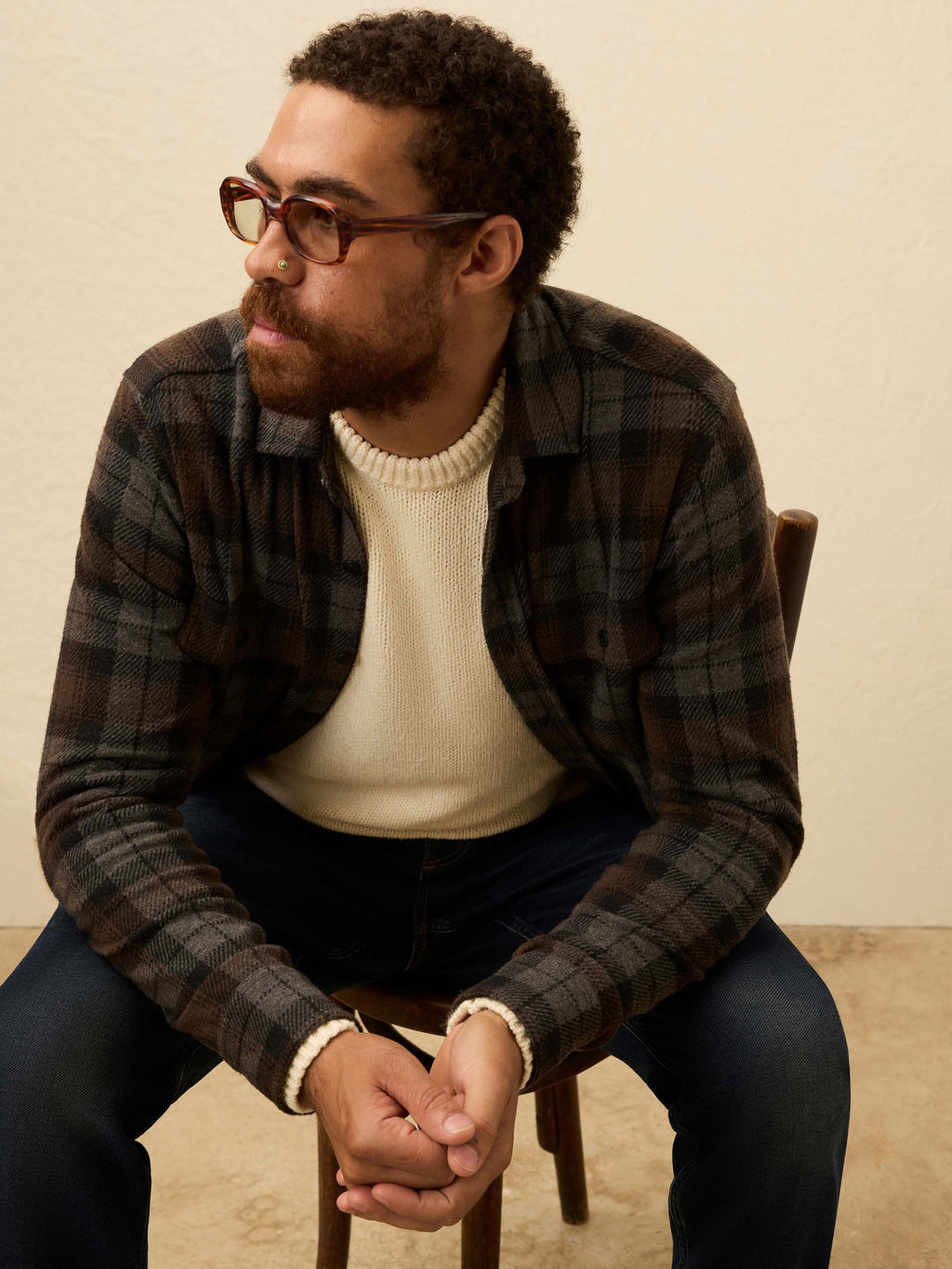 LegendTM Sweater Shirt - Grey Woods Plaid