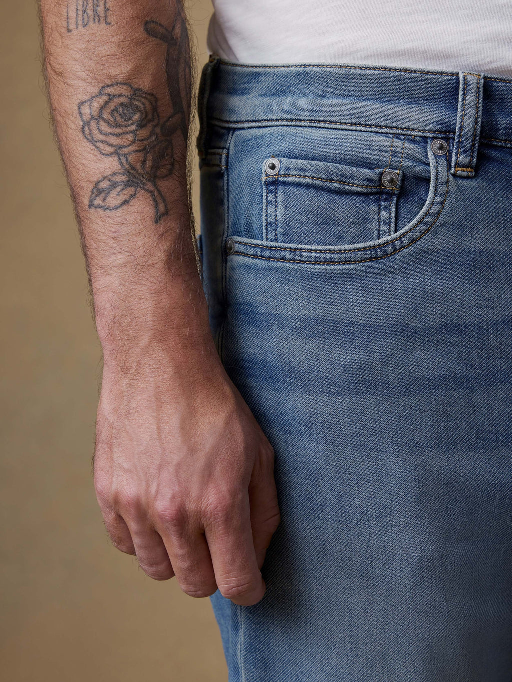 Stretch Terry Indigo 5-Pocket - Indigo Ocean Wash