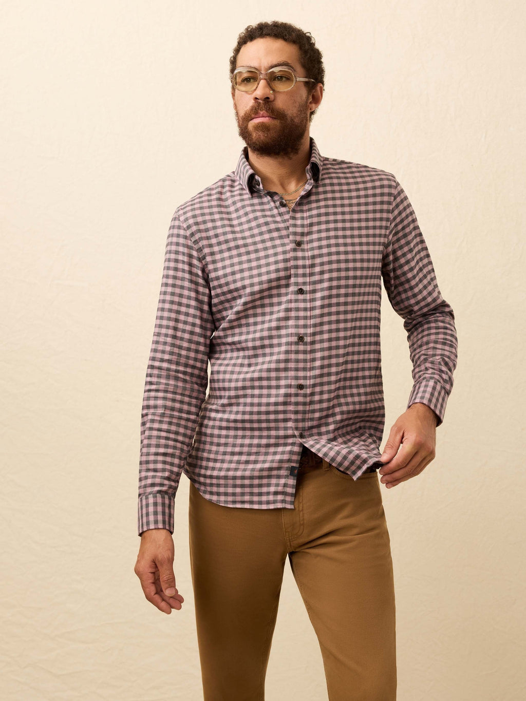 Soft Twill MovementTM Shirt - Charcoal Plum Gingham