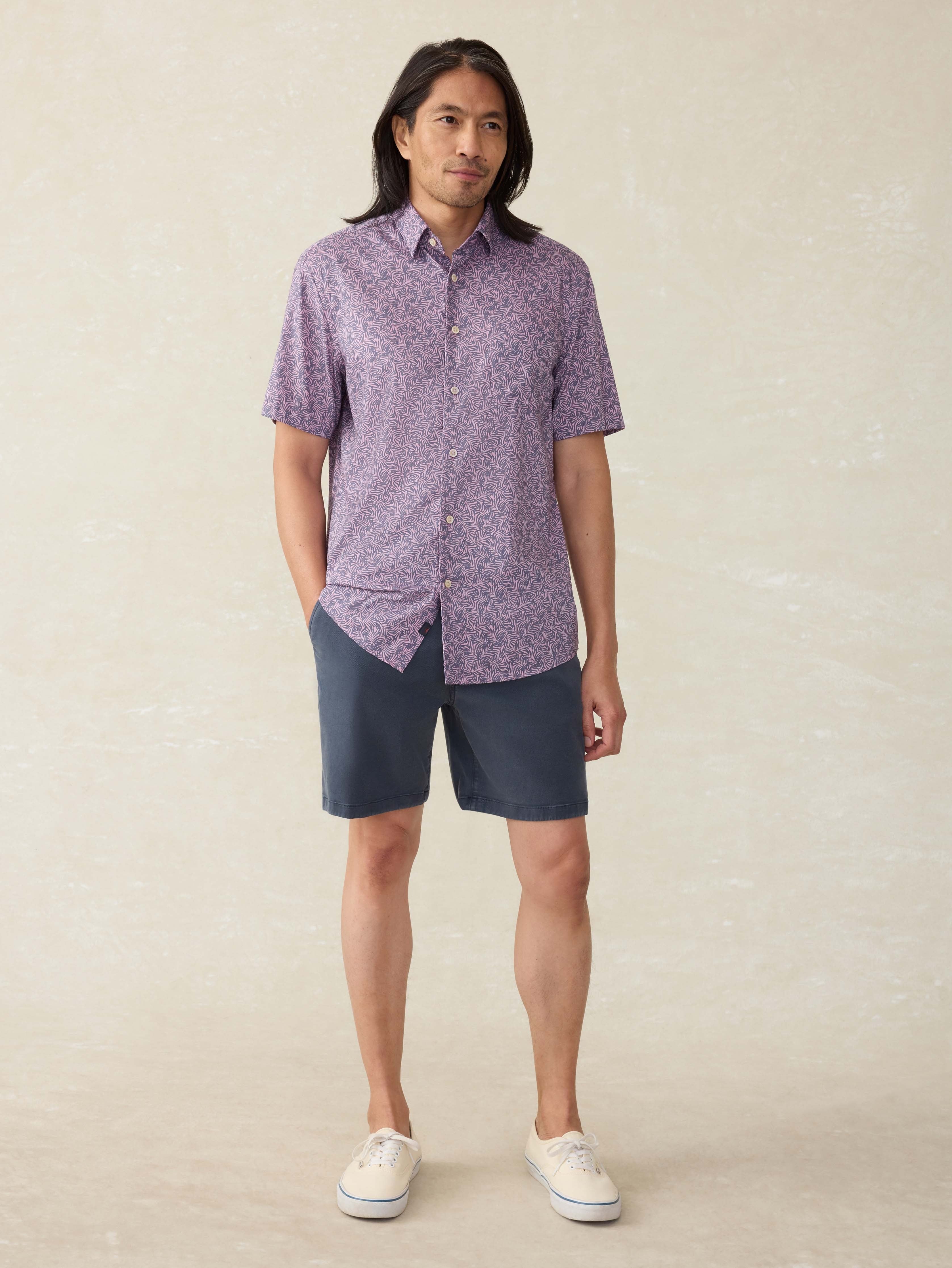 Short-Sleeve MovementTM Monterey Shirt - Lavender Sky Canopy