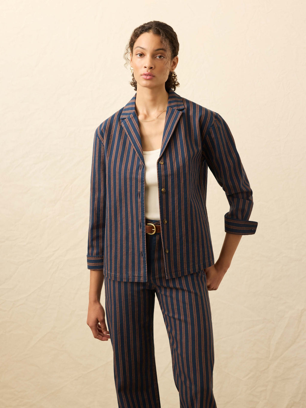 Twill Tide Camp Shirt - Midnight Shore Stripe