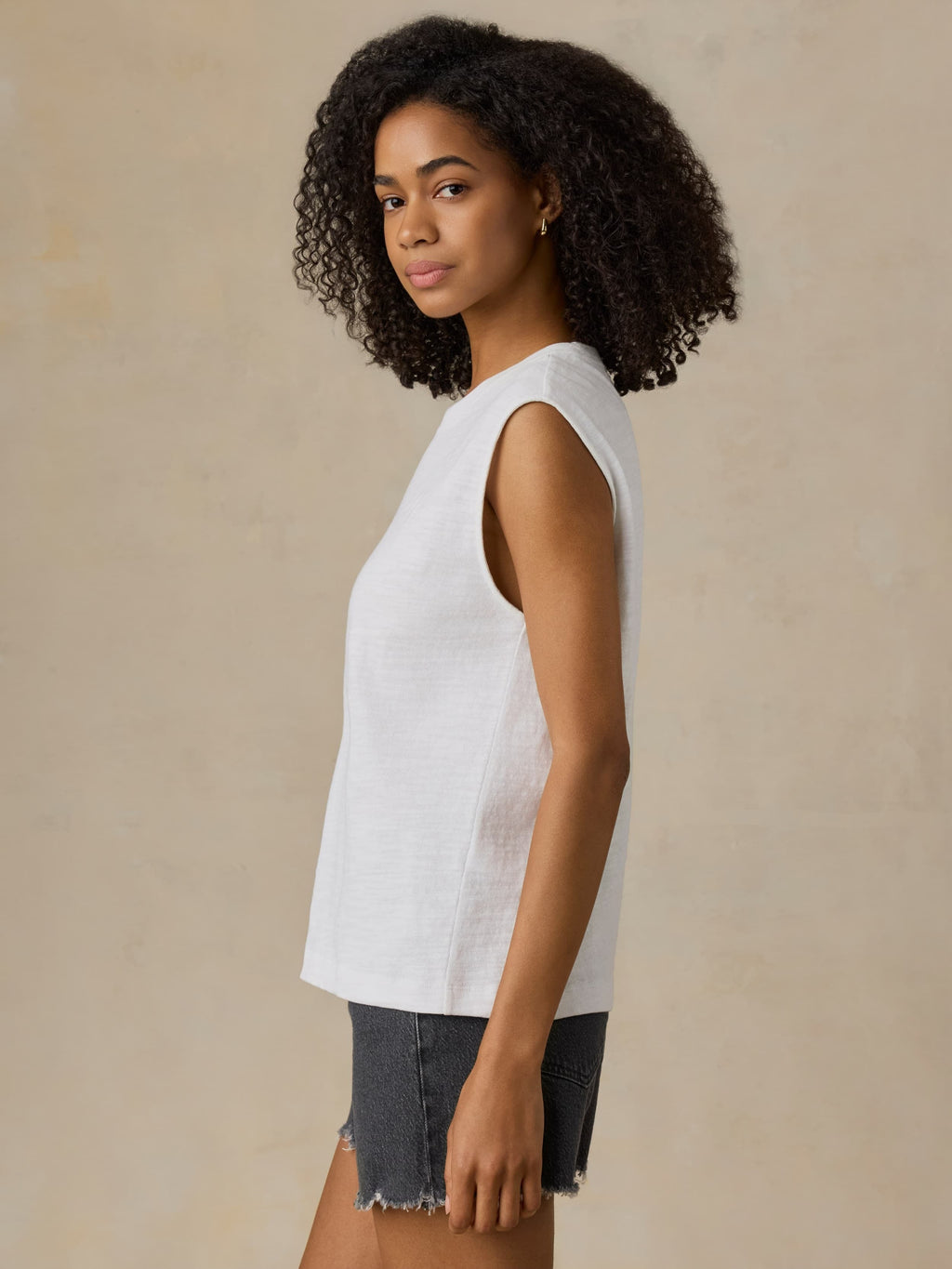Sunwashed Slub Muscle Tank - White