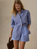 Coastal Poplin Boxer Short - Deepwater Stripe