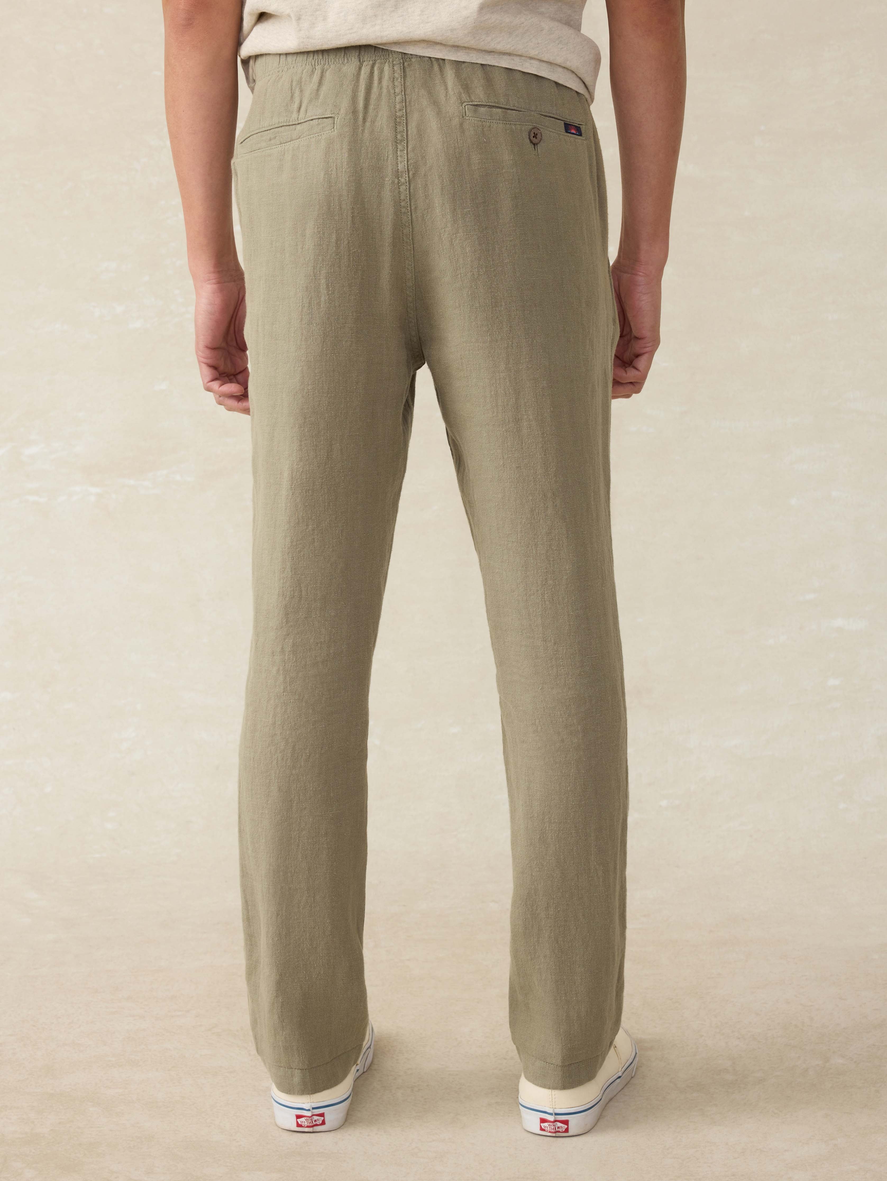 Linen Drawstring Pant - Canyon Olive