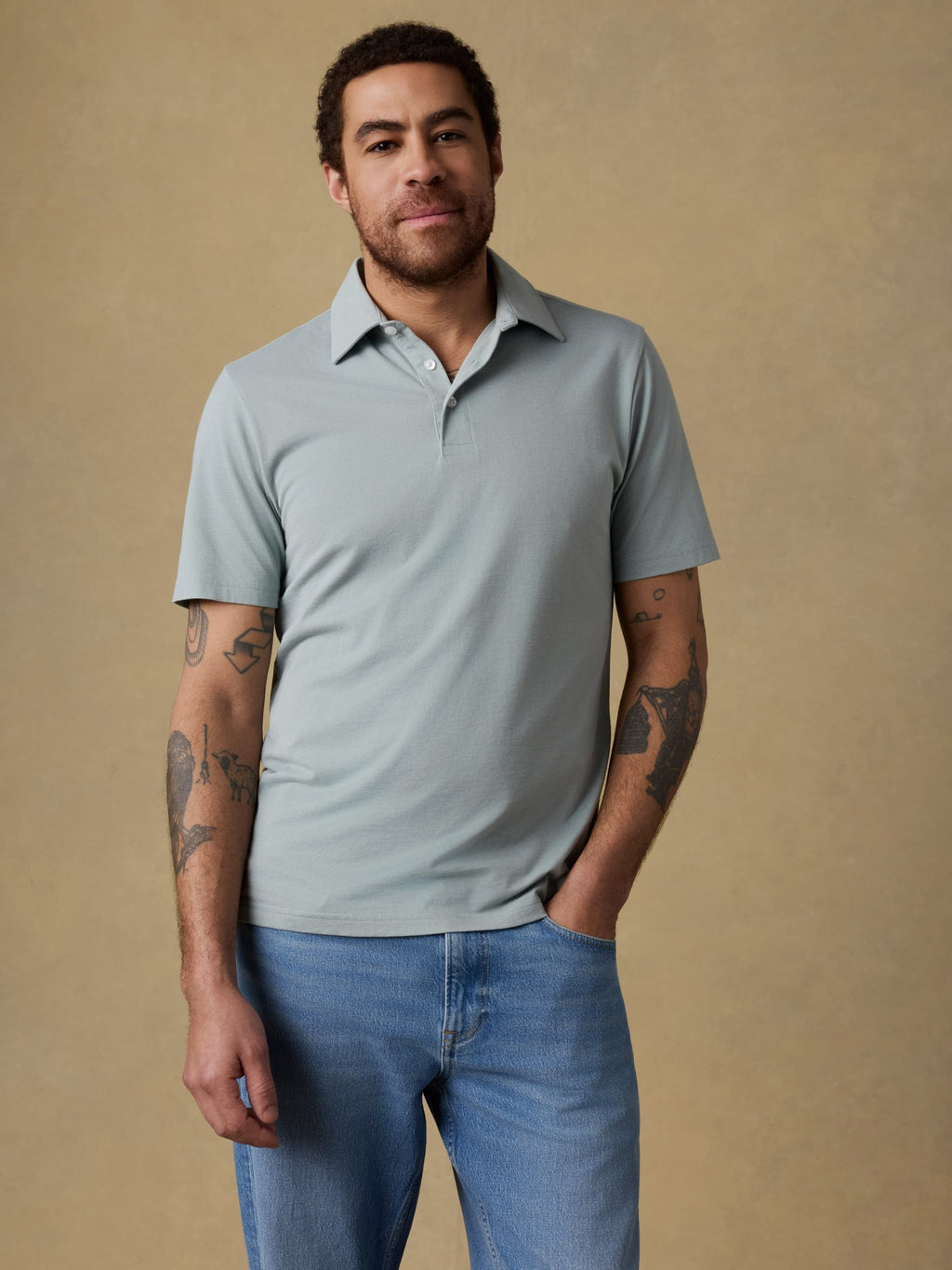 Short-Sleeve MovementTM Pique Polo - Aspen Green Melange