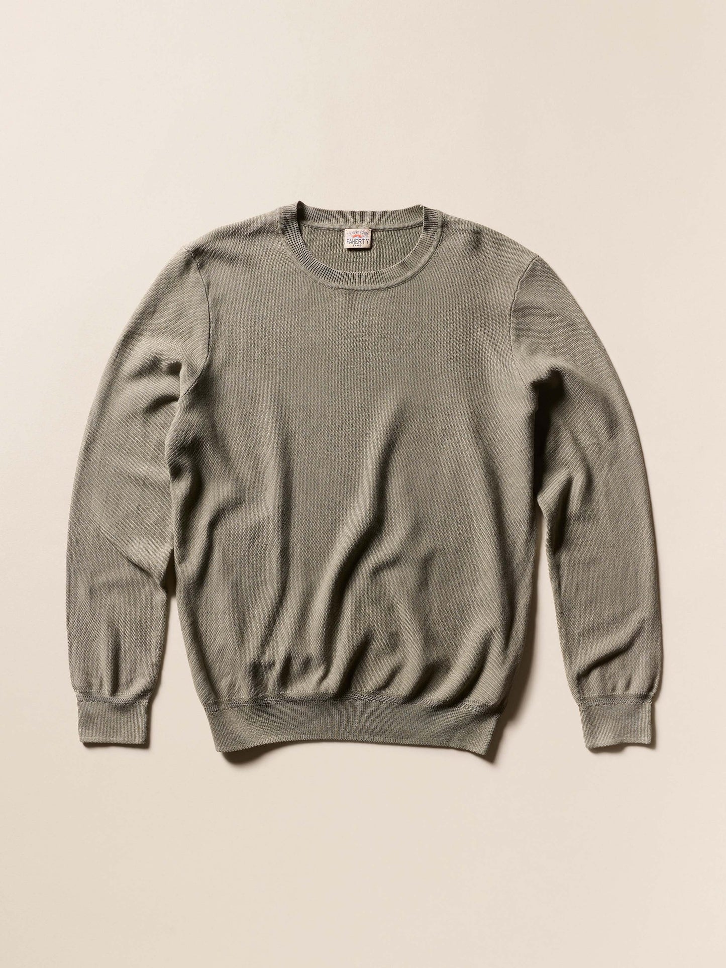 Light-Weight Cotton Crewneck - Coastal Sage