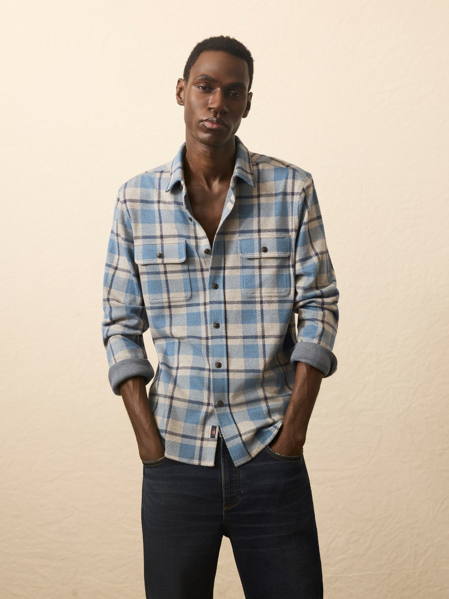 LegendTM Sweater Shirt - Overcast Ocean Plaid