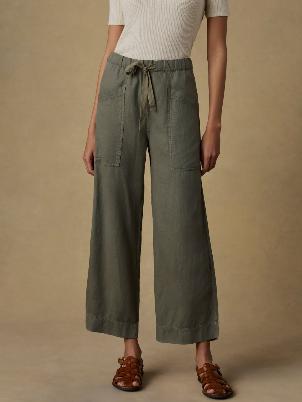 Topanga Drape Ankle Pant - Thyme