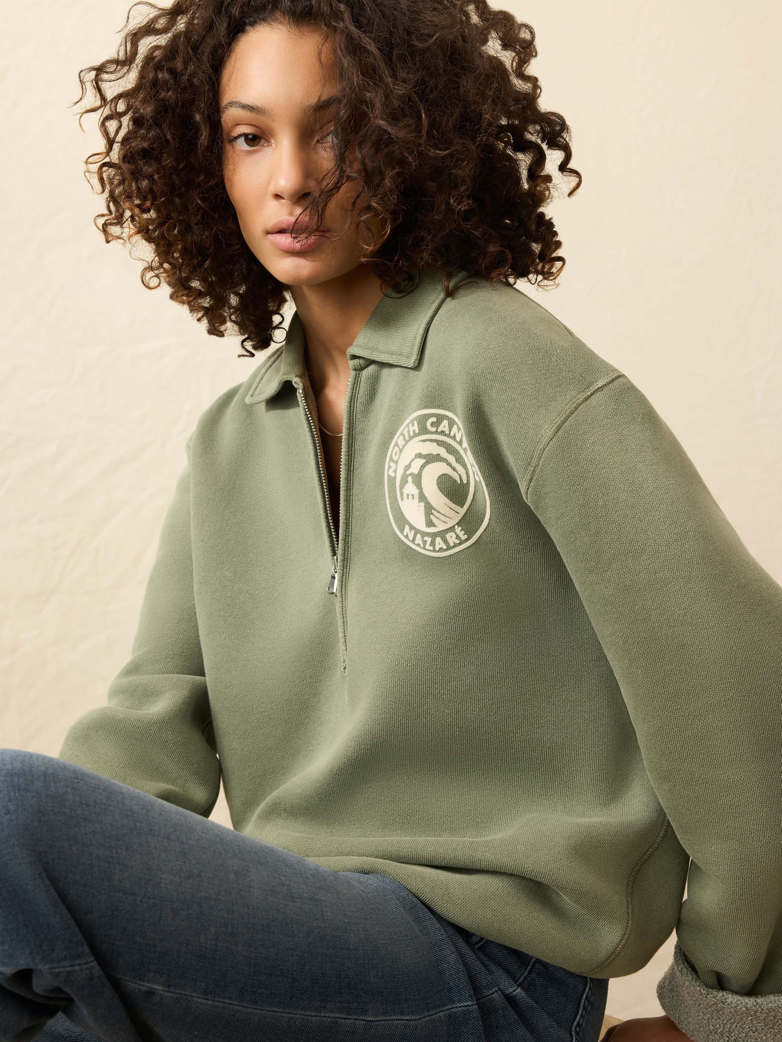 Winter Swell Quarter Zip - Mavericks Olive