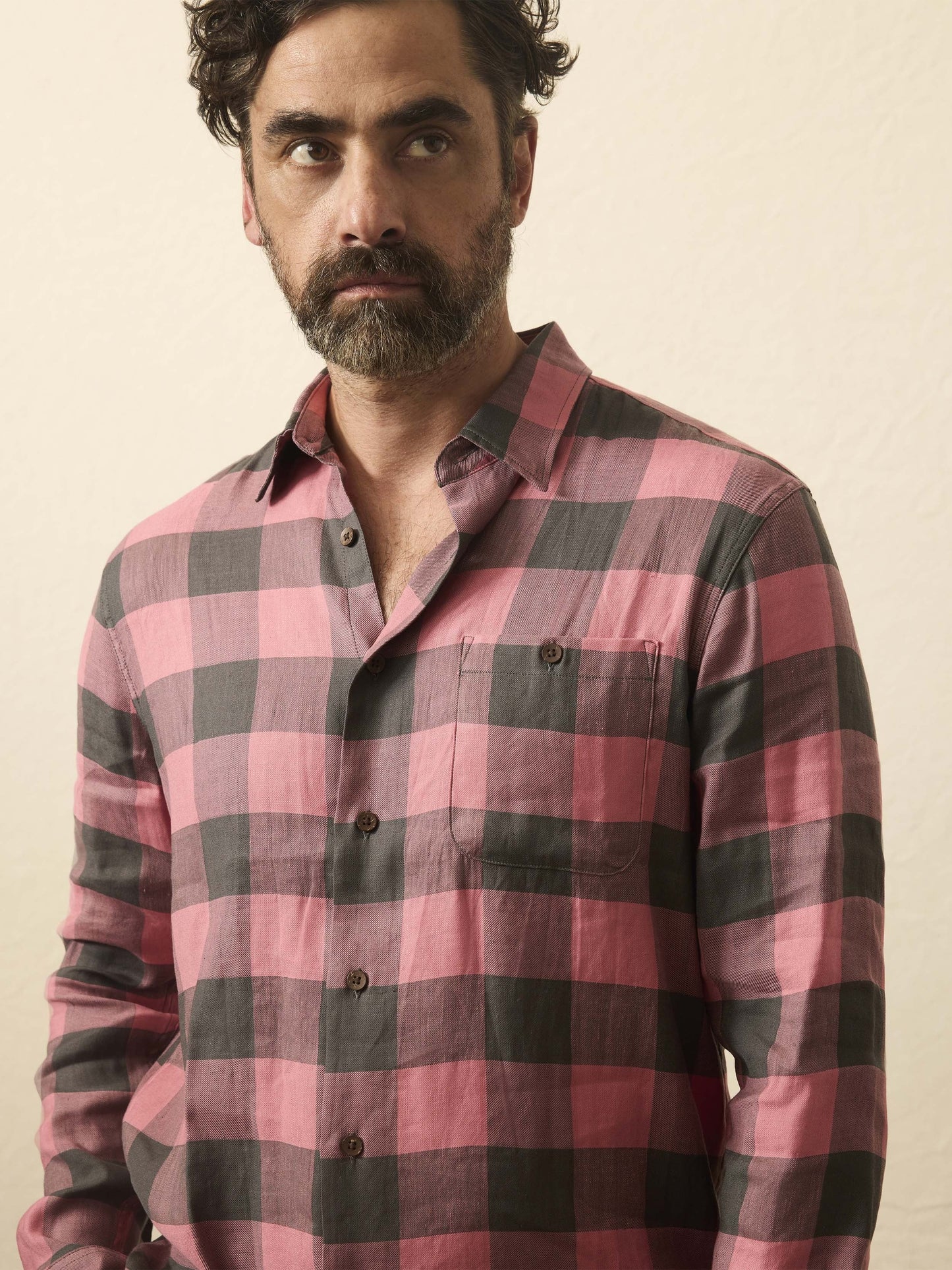 Long-Sleeve Breeze Shirt - Charcoal Red Buffalo