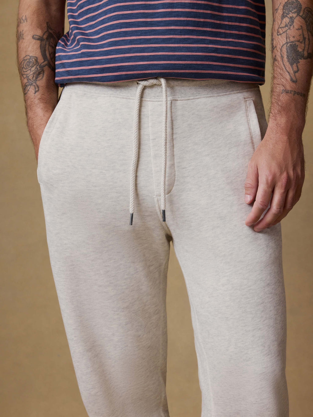 High Standard Fleece Sweatpant - Antique Ivory Heather