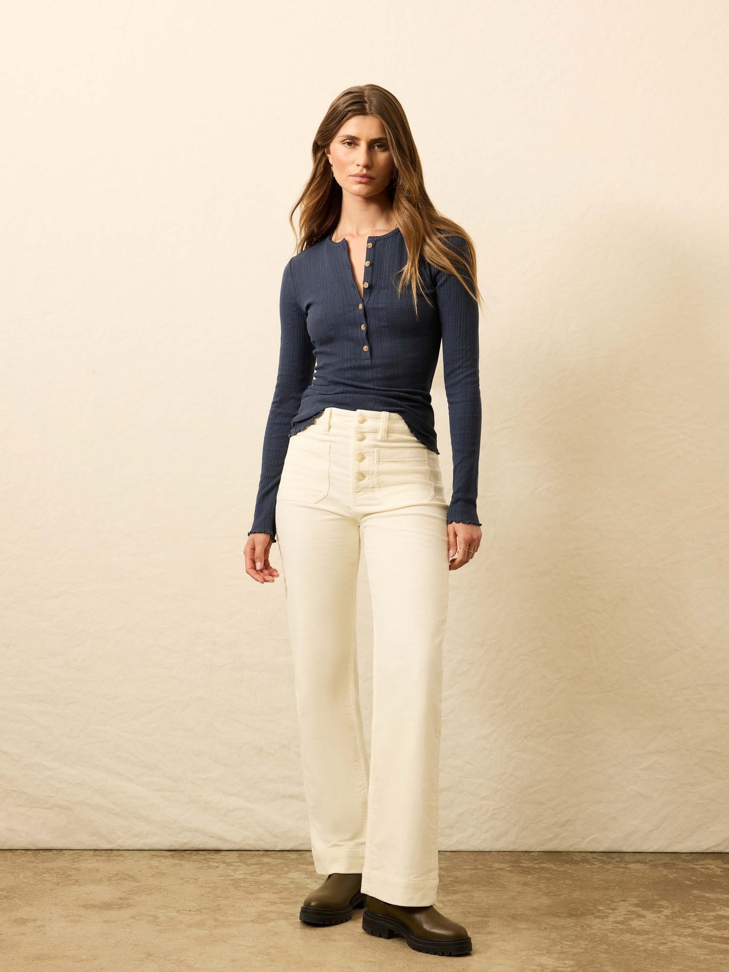 Paradise Pointelle Henley - Blue Nights