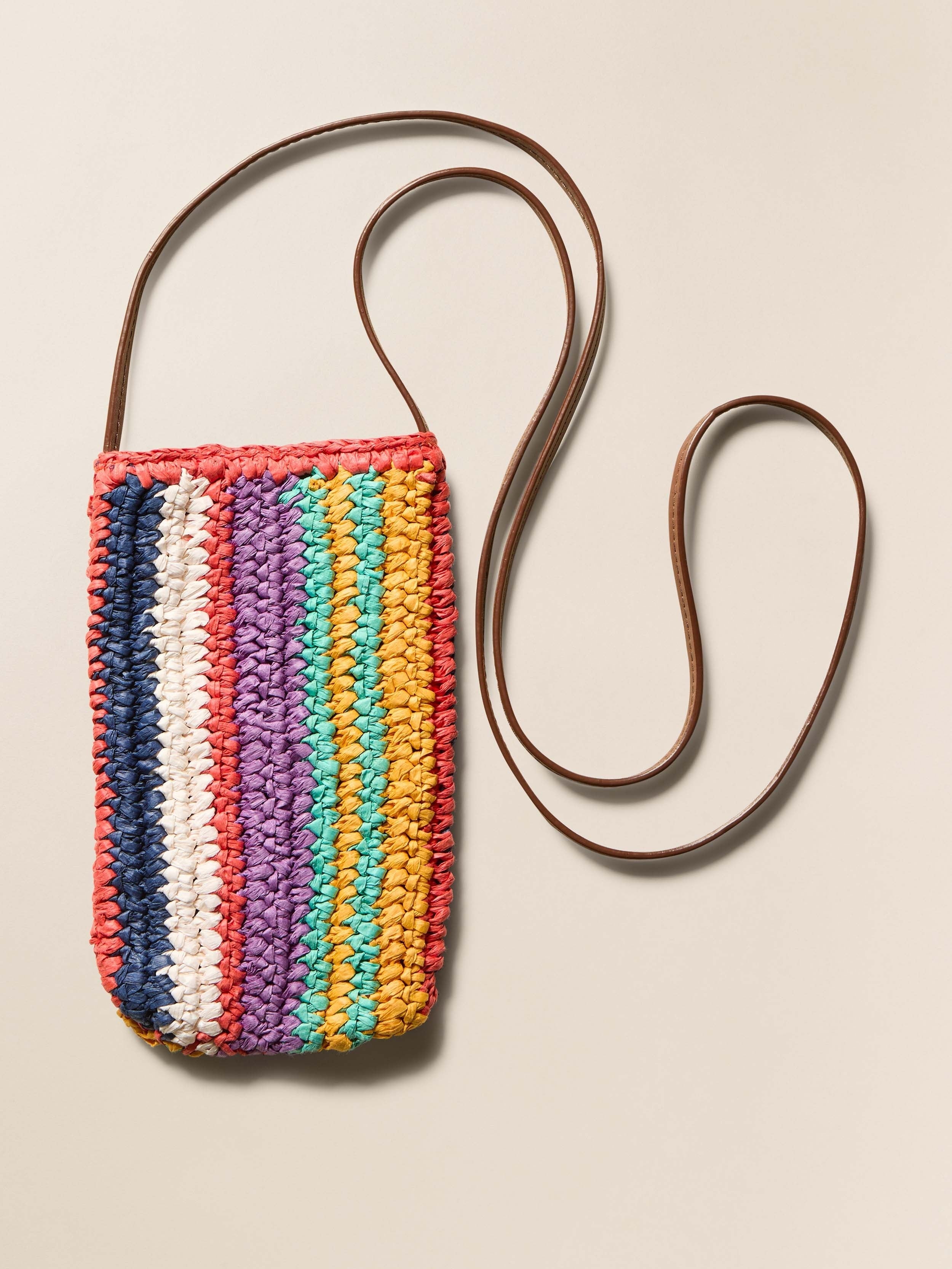 Straw Stripe Crossbody - Rainbow Stripe