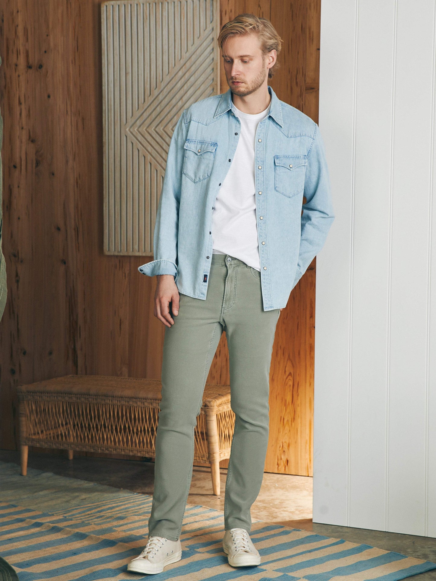 Stretch Terry 5-Pocket (32") - Faded Olive