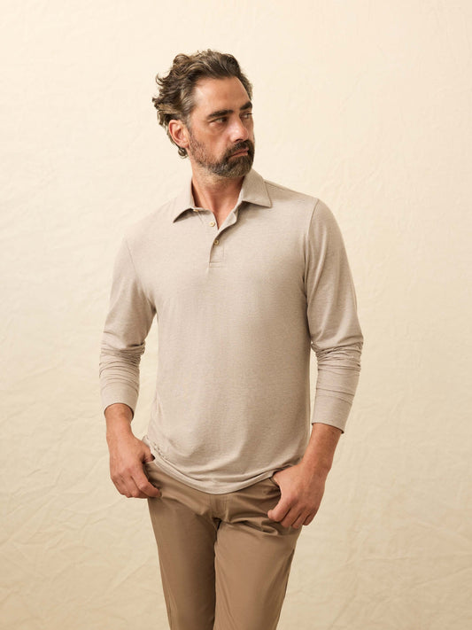 Long-Sleeve MovementTM Polo - Mountain Bark Feeder