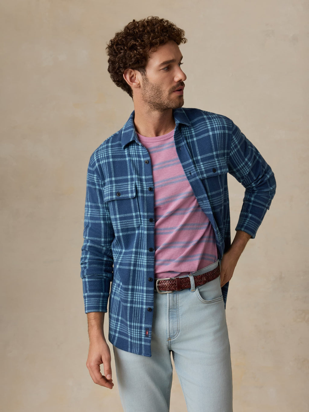 LegendTM Sweater Shirt - Midnight Teal Plaid